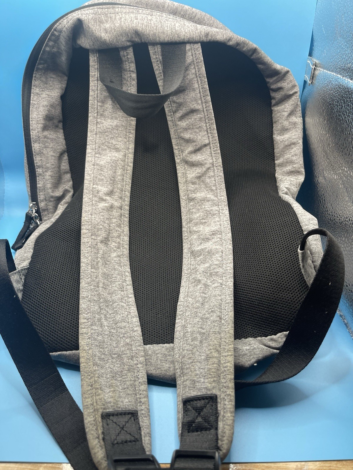 Calvin Klein Monogram Logo Back-To-School Jersey Backpack, Heather Denim Blue
