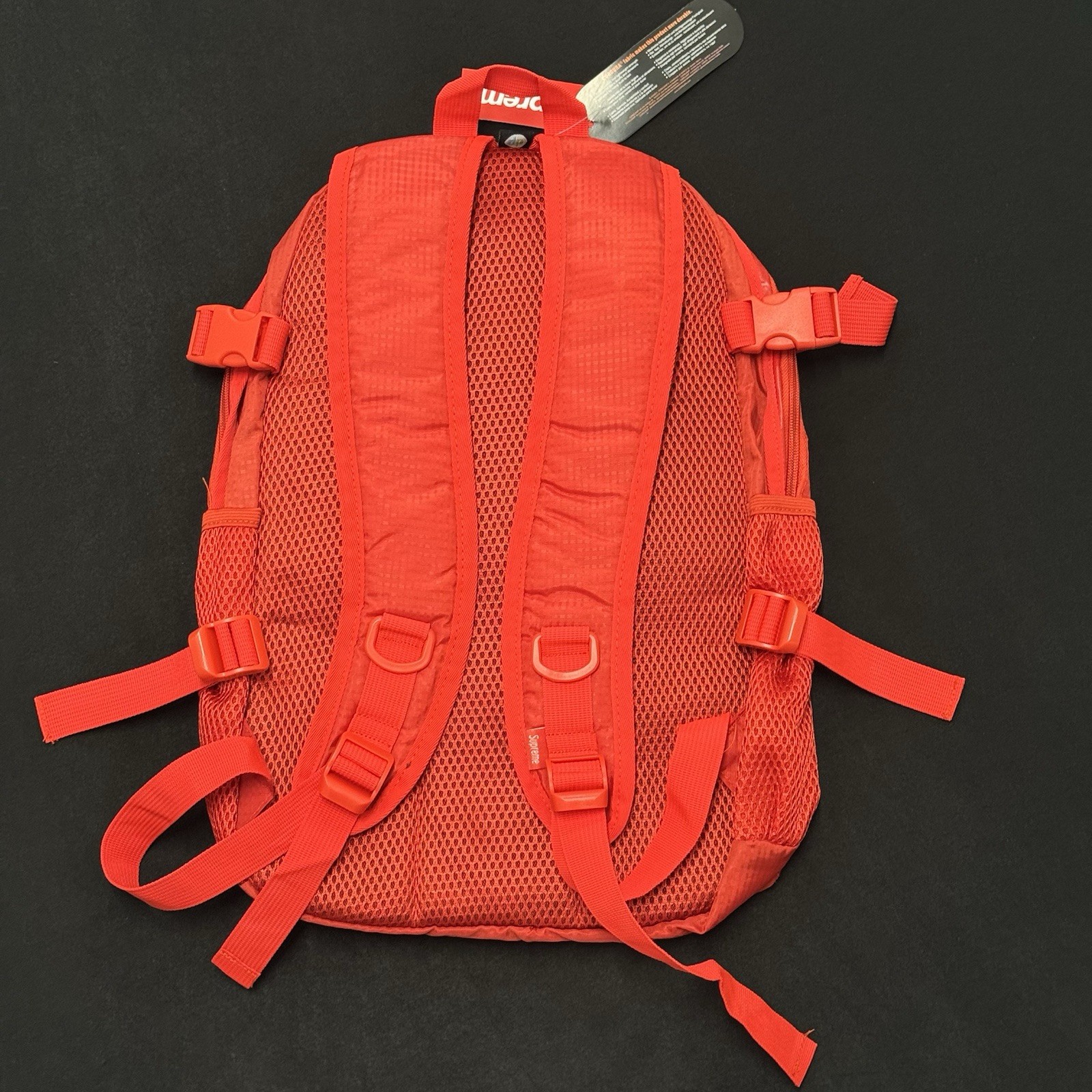 Supreme Backpack Red FW18 Adjustable Breathable Mesh Condura Clip Zip Backpack