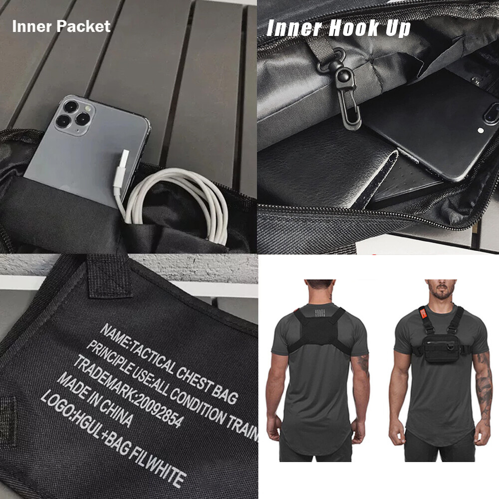 Tactical Combat Chest Rig Bag Front Pouch Recon Pack Sport Protective Vest Bags