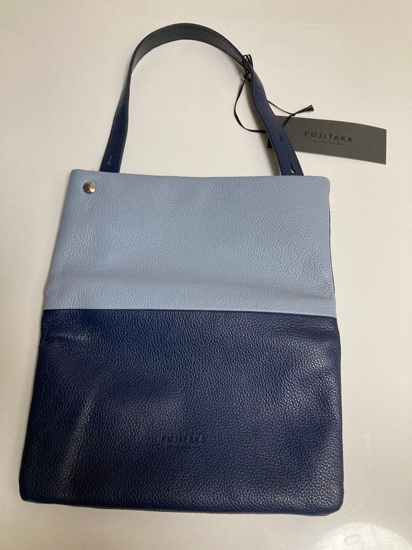 Fujitaka Leather Tote Bag B5 Size, Adjustable Handle, New, Japan Made