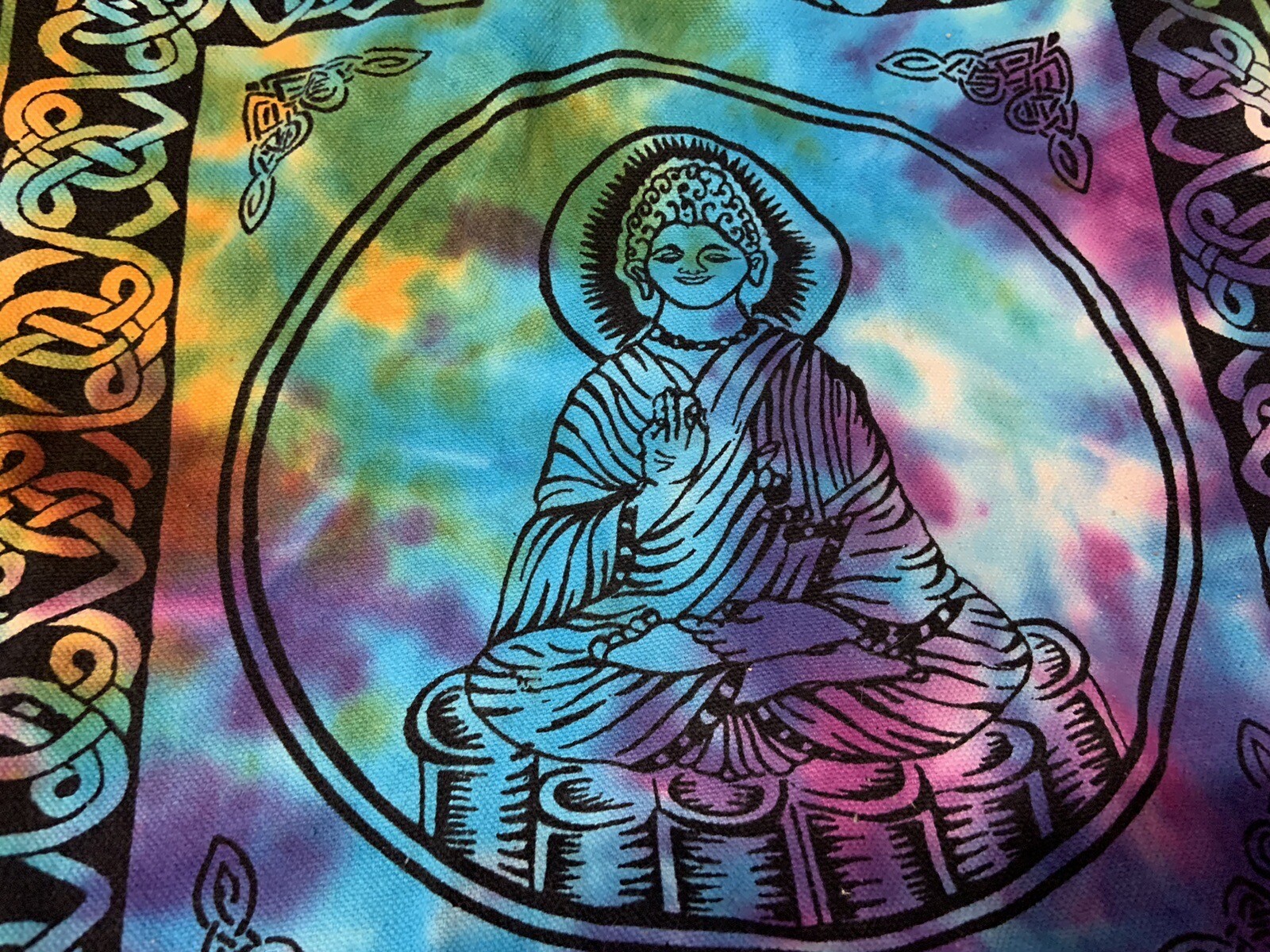 Buddha Cinch Back Pack Bag New Age Imports thick material 18″ H – 12″