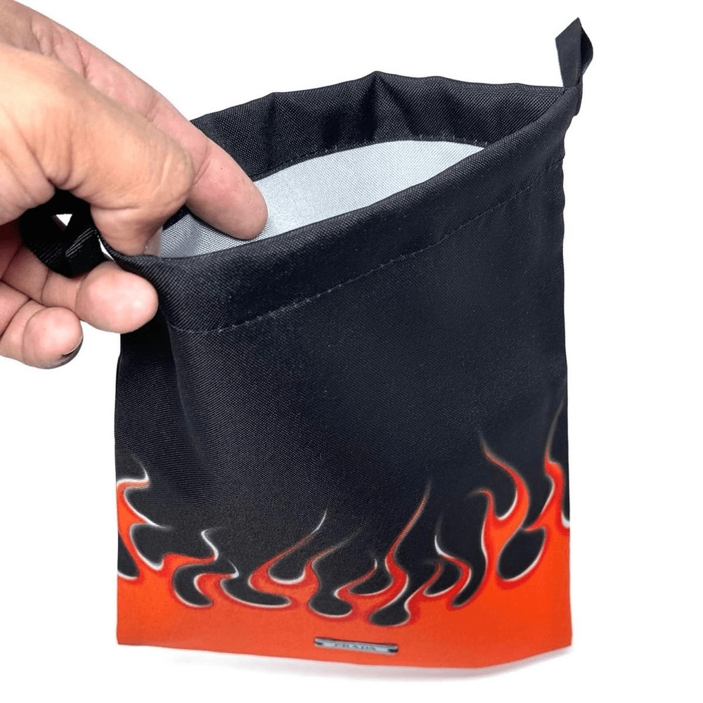 PRADA Flame Drawstring Dust Bag in Orange/Black(Size 7.5″ x 9″)