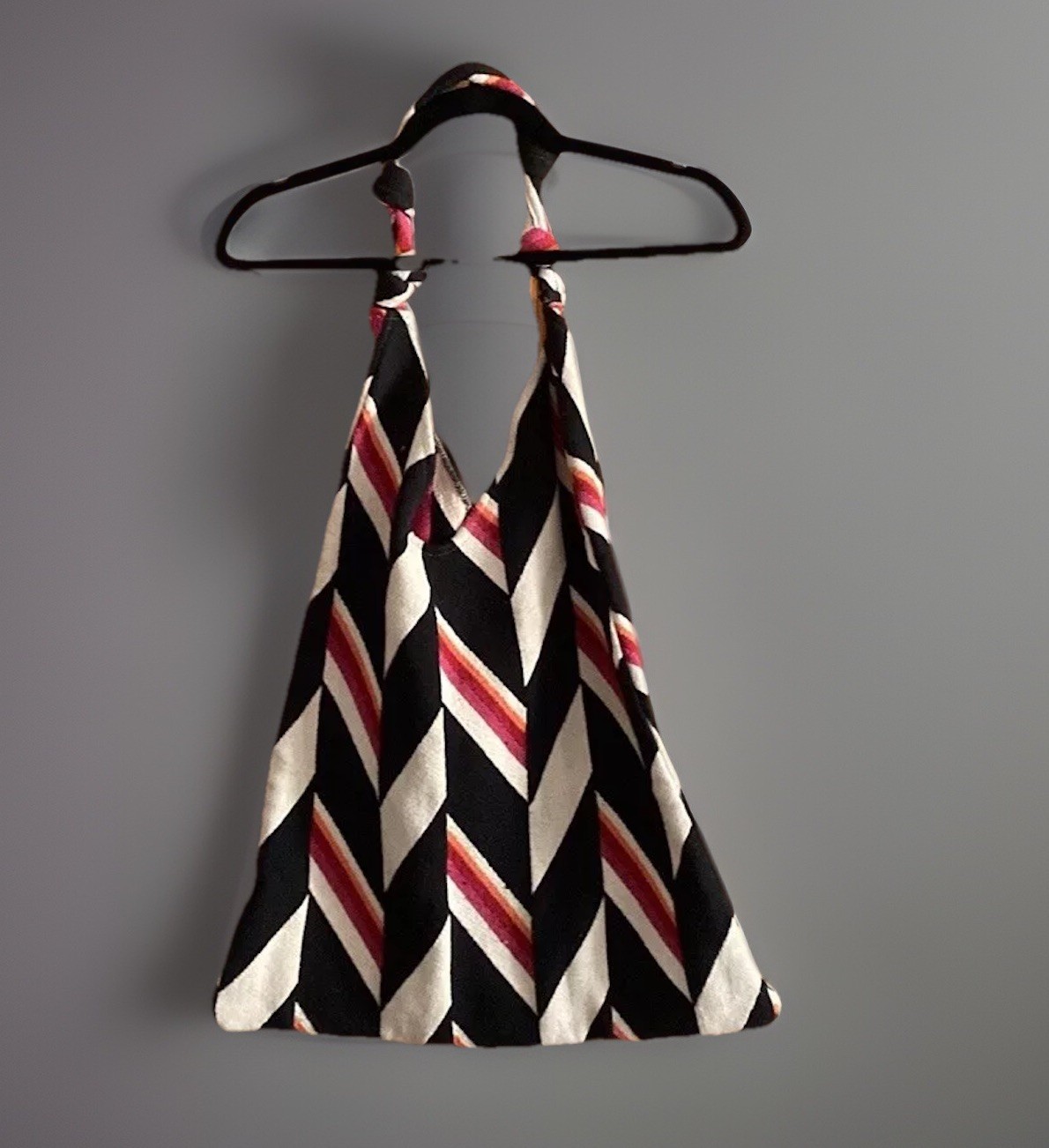 Zara Bag Tote Large Jacquard Tote Chevron Red Black White Never Used $69 Men