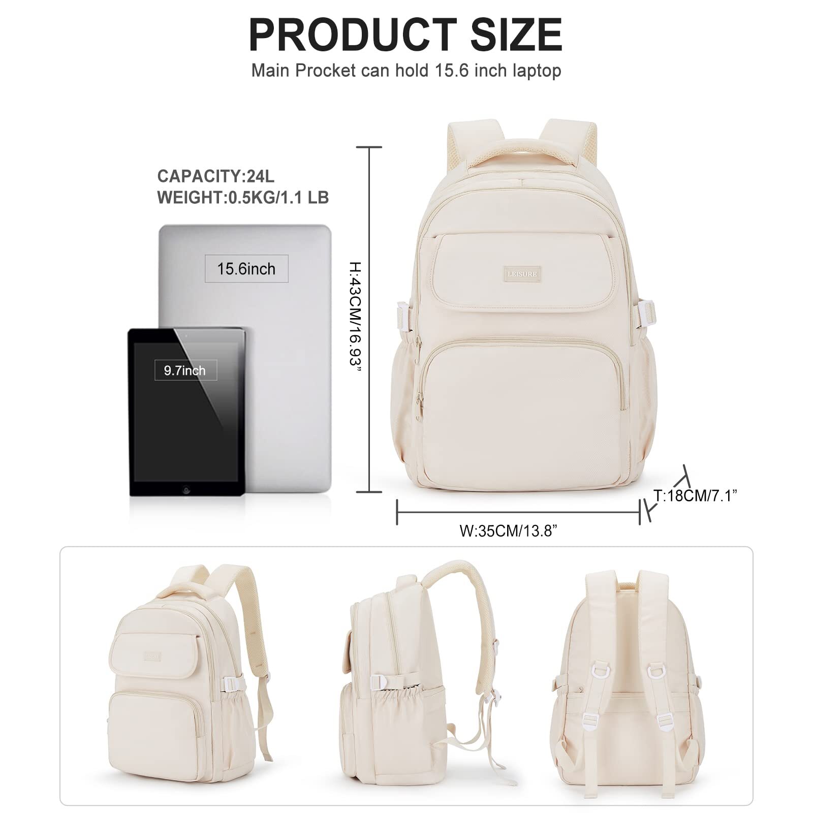 Cute Middle School Backpack For Teen GirlsWaterproof Casual BookbagsLightweig…