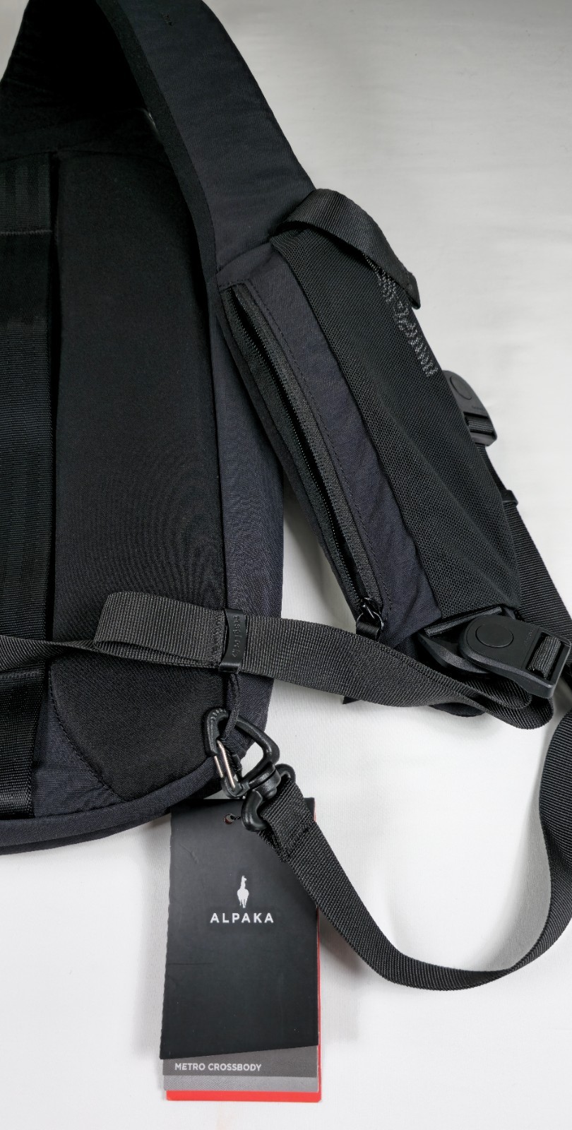 Alpaka Metro Crossbody Left Shoulder 10L Sling Bag Black Axoflux 210D NWT NEW