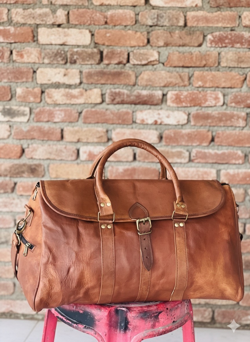 24″ Pure Filtered Goat Leather Duffel bag Travel Women