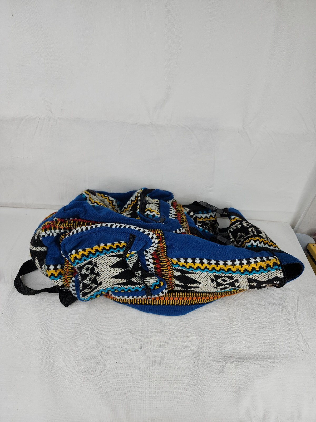 Backpack Boho Deseret Designs Bright Blue Colorful Draw String