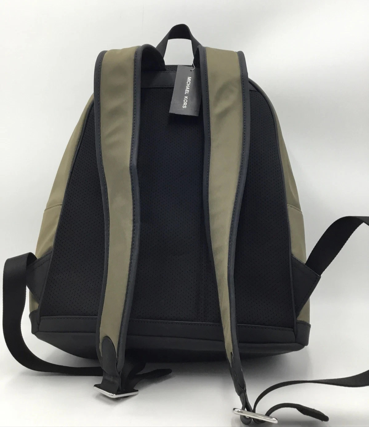 Michael Kors Men’s Malone Adjustable Solid Nylon Backpack Olive NWT