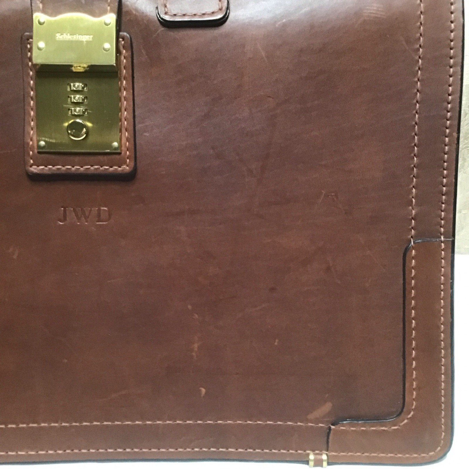 Vintage Leather SCHLESINGER Doctor Attorney Briefcase Attache Bag