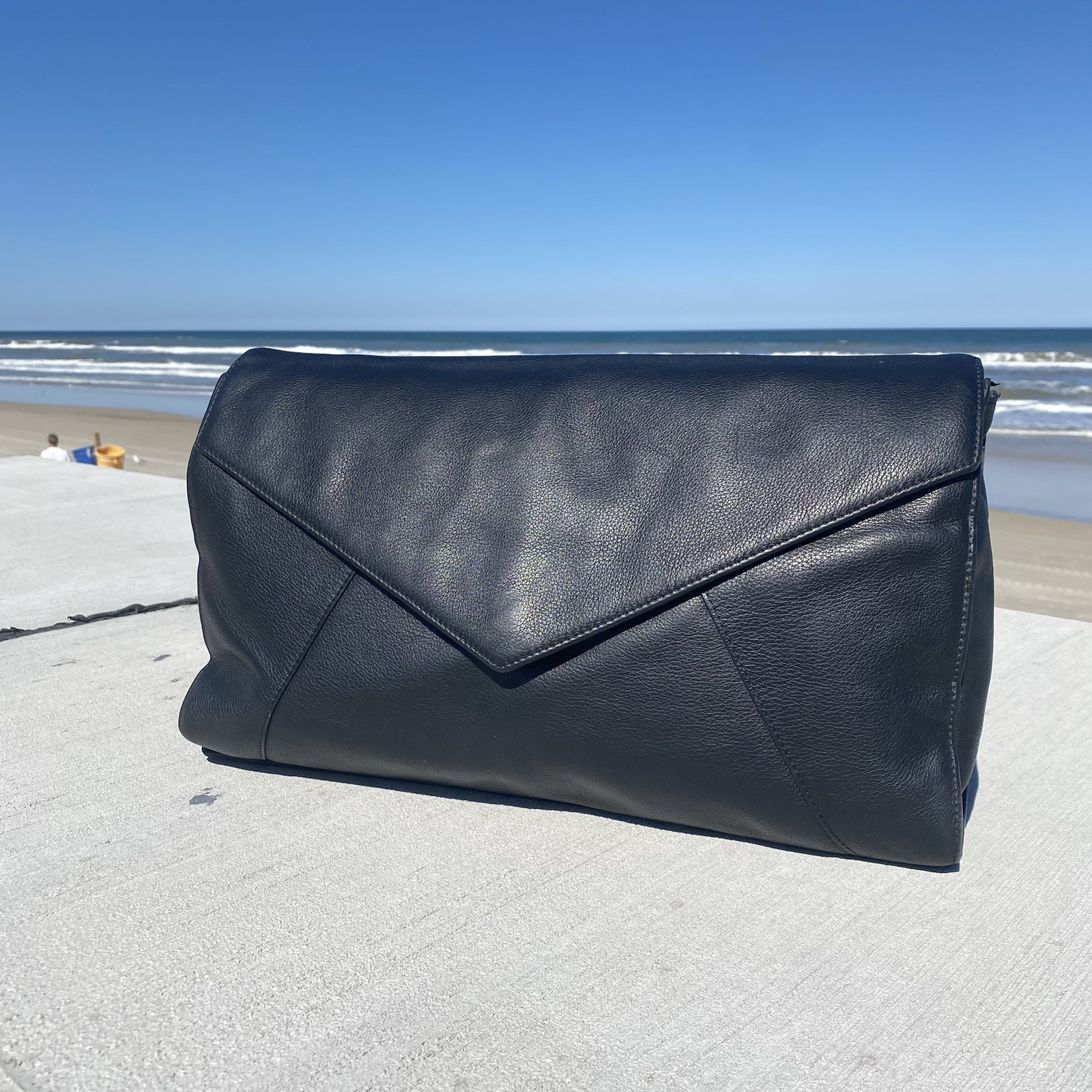 Levenger Leather Bag Portfolio Attache Made In Spain Briefcase Envelope Unisex
