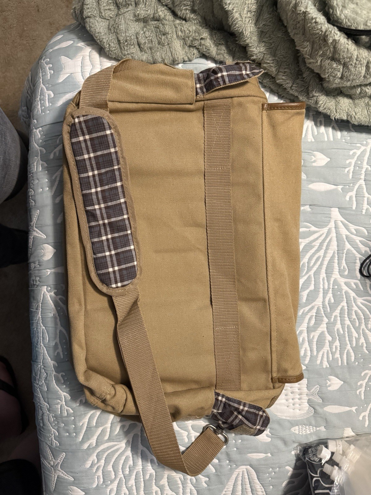 Field And Co. Don Julio Men’s Messenger Bag Tan Canvas And Brown Leather