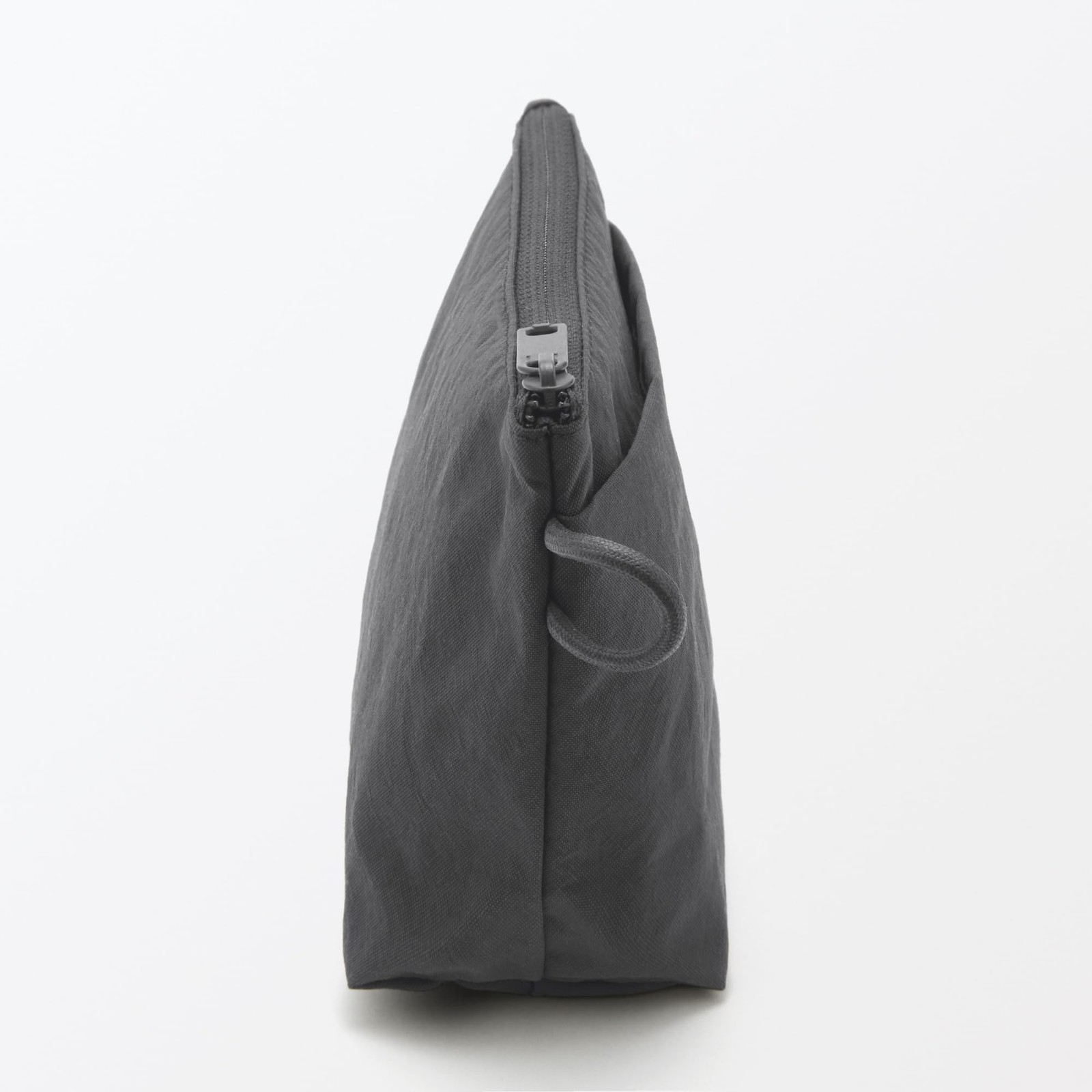 Wrinkle nylon gusseted pouch, dark gray, S, approx. 16.5 x 11 x 6 cm, 84473876