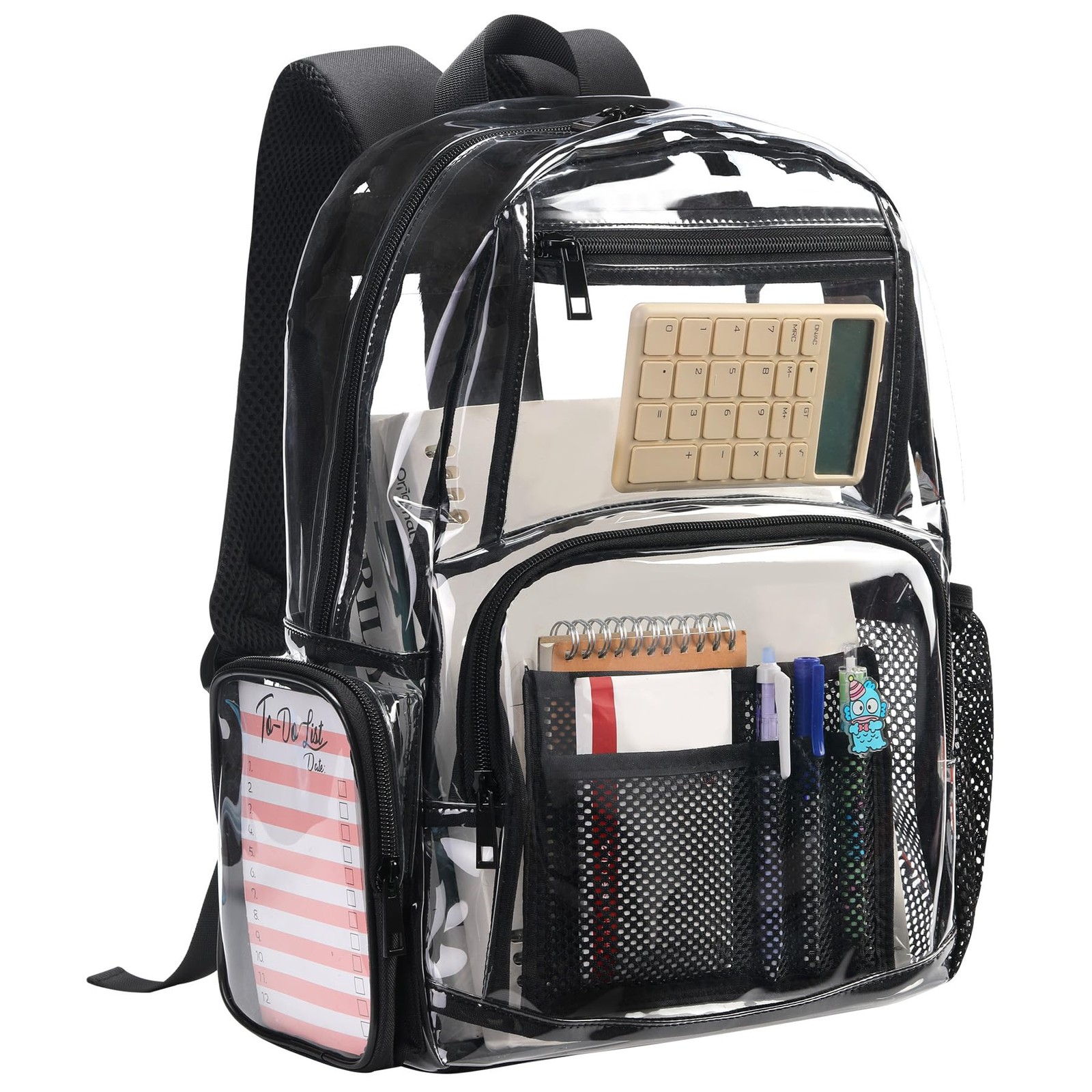 18Inches XLarge Clear Backpack – Transparent Bookbag for School Stadium TSA