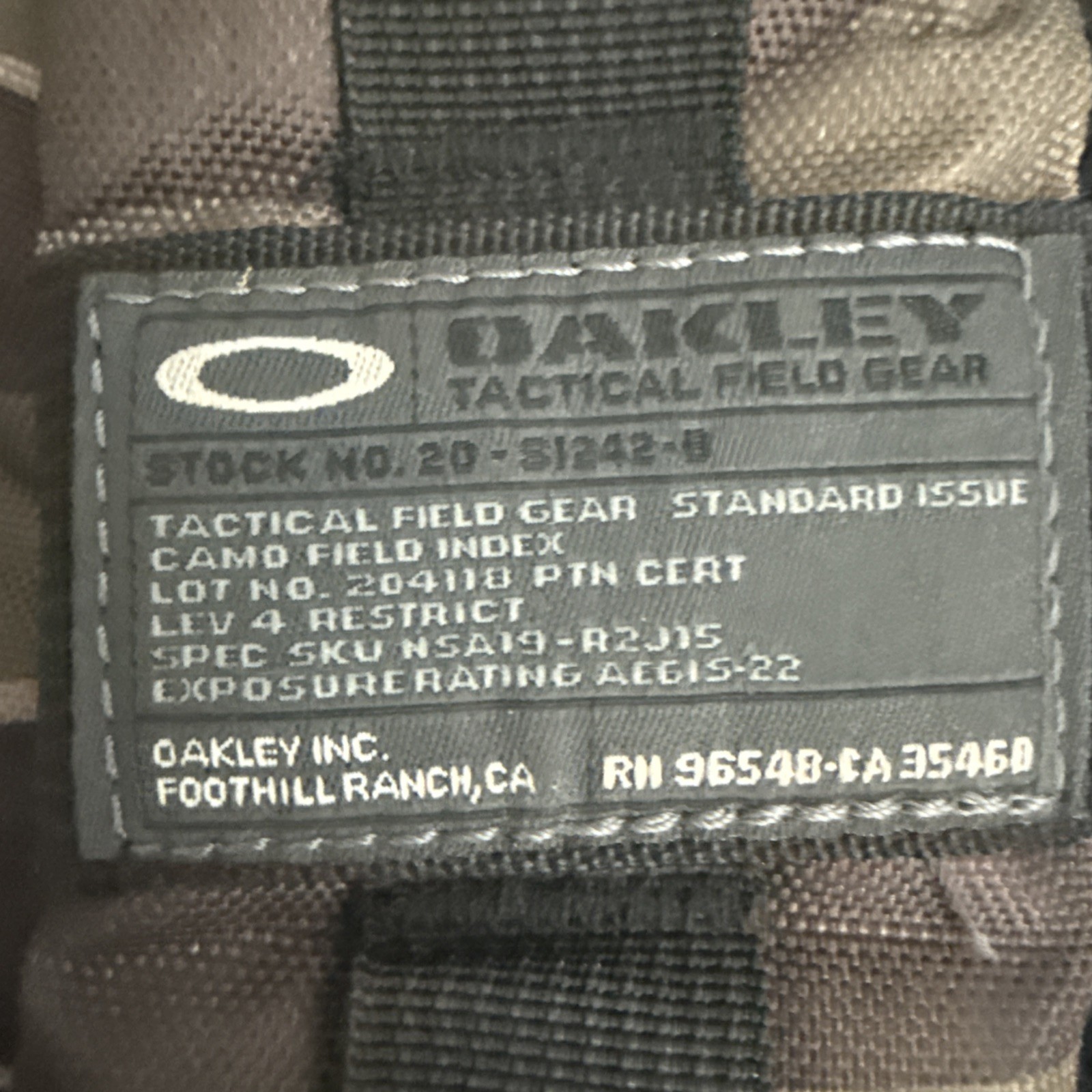 Oakley AP Mechanism Tactical Field Gear Camo 30L Backpack Hiking Pack Bag