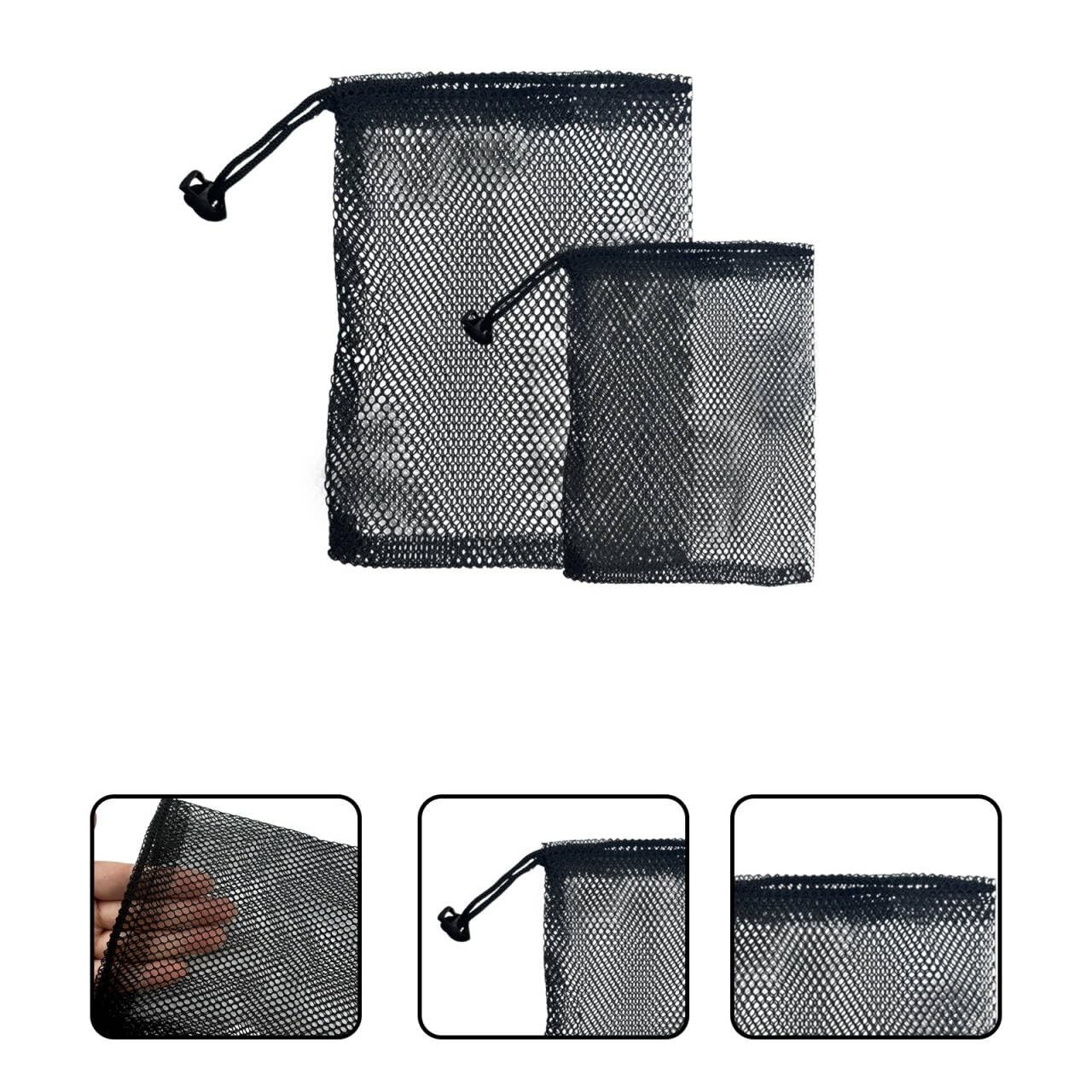 10 PCS Nylon Mesh Drawstring Bags, (6 x 4 and 6 x 8) with Cord Lock Closure, Por