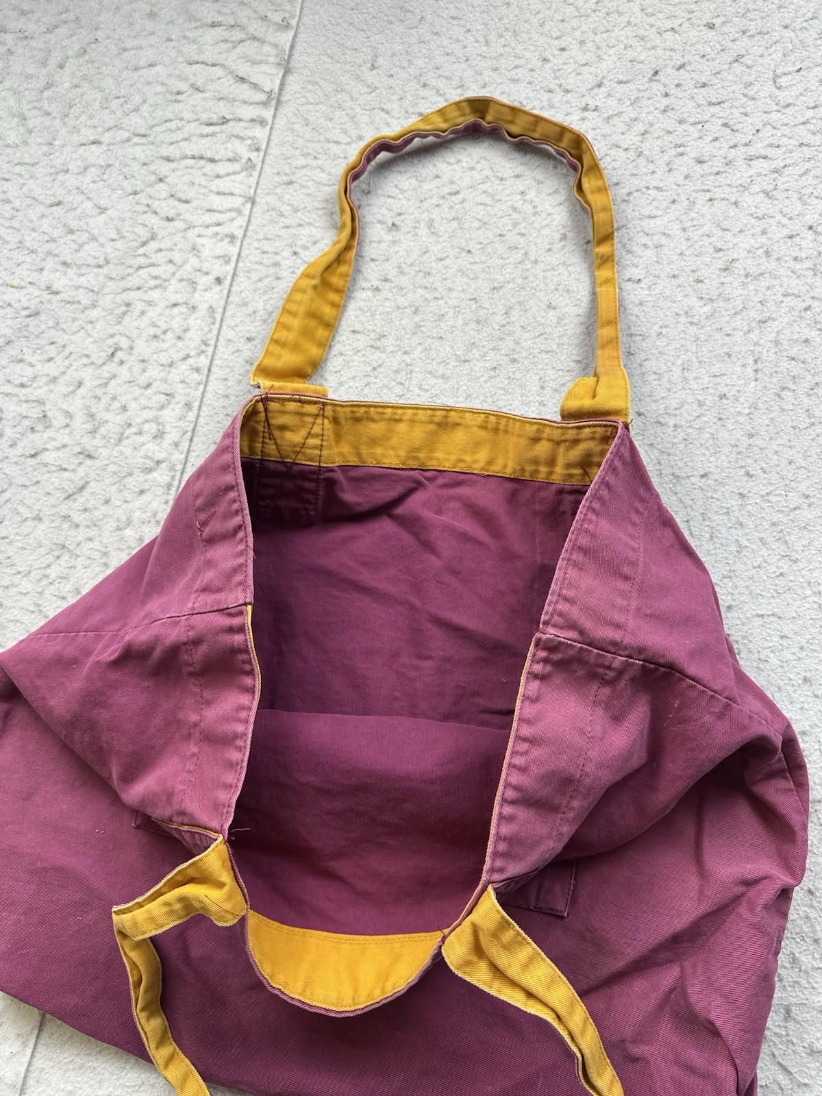 Vintage Esprit Spellout Tote Bag Cotton 80s USA Purple Beach Surf