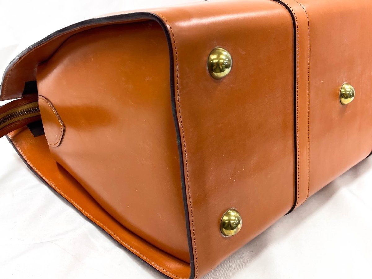 Swaine Adeney Brigg Bridle Leather Boston Travel Bag H36×W50×D22cm Unused