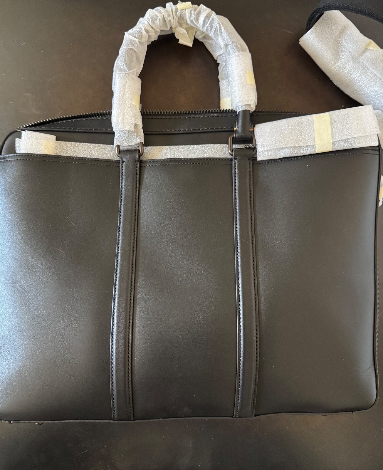 COACH Metropolitan Slim Leather Briefcase Black NEW