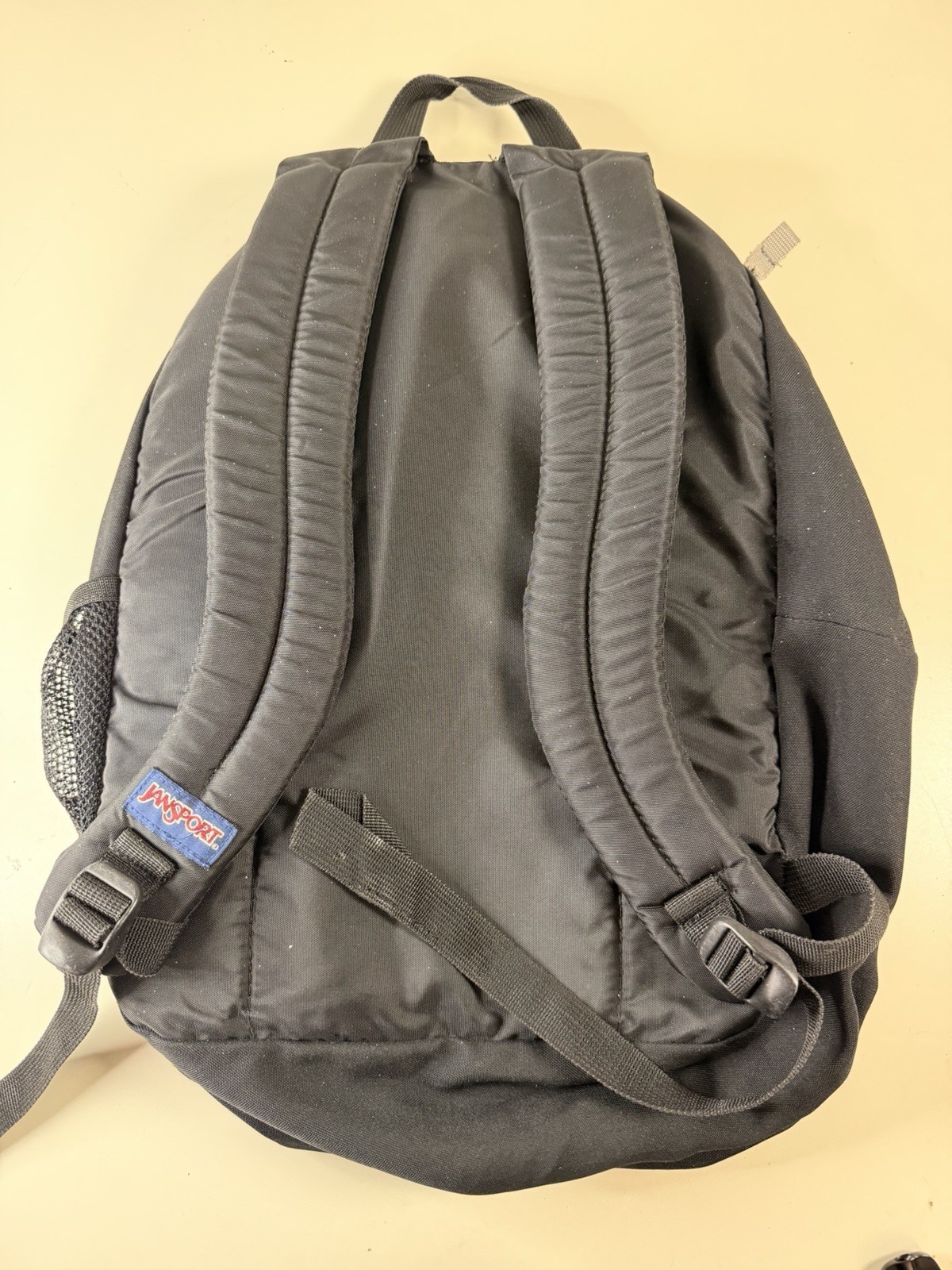 Jansport Big Student XL Backpack Solid Black 3 Compartments Front Pockets Y2K