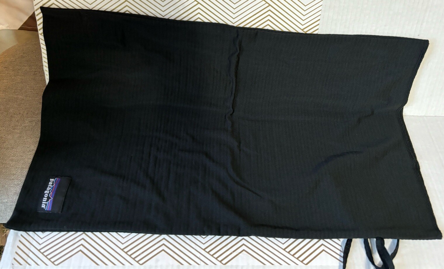 Patagonia Cotton Bag Storage Sack Tie Black 21×13 inches String Camping