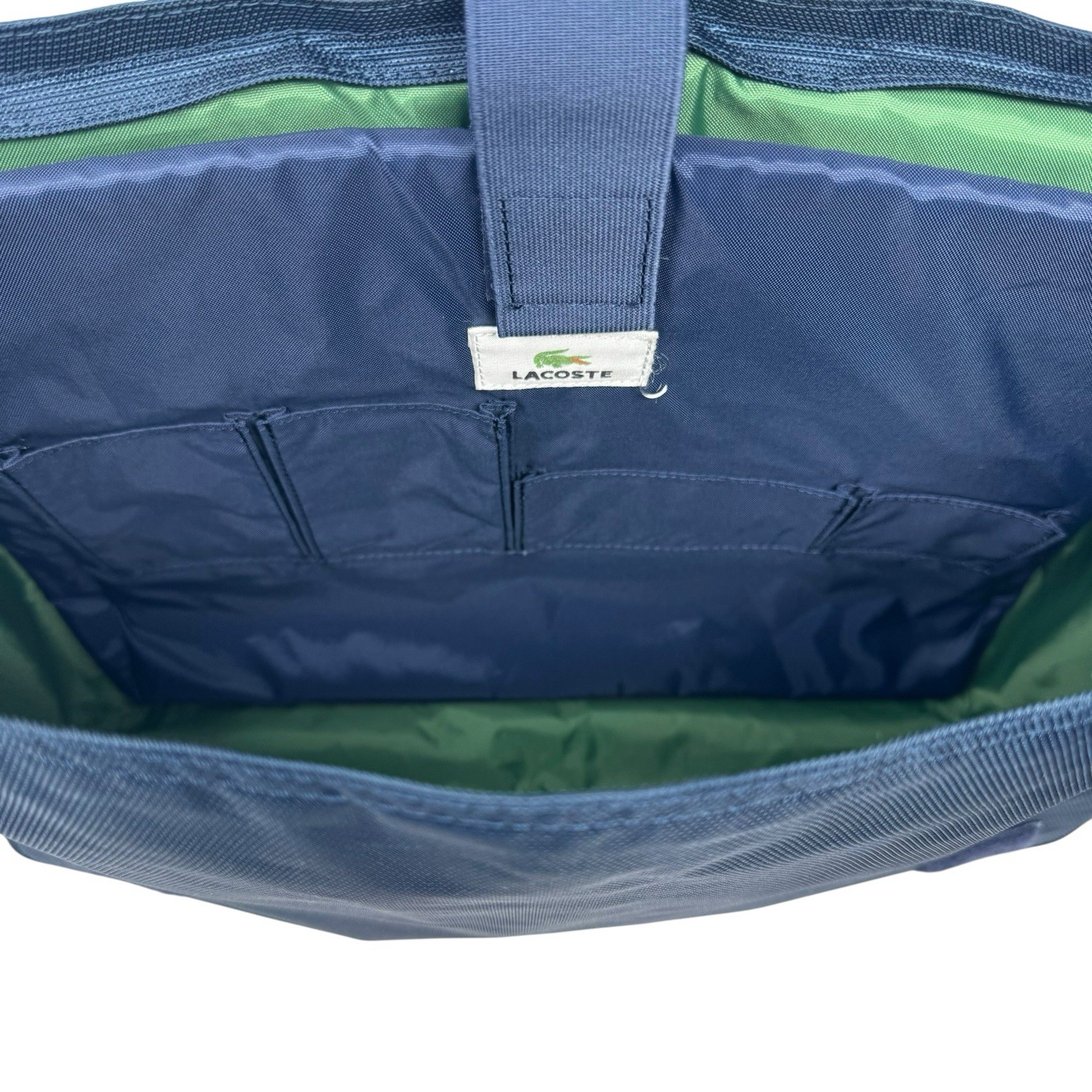 Vintage Lacoste Retro Messenger Laptop Bag – Green & Blue Satchel