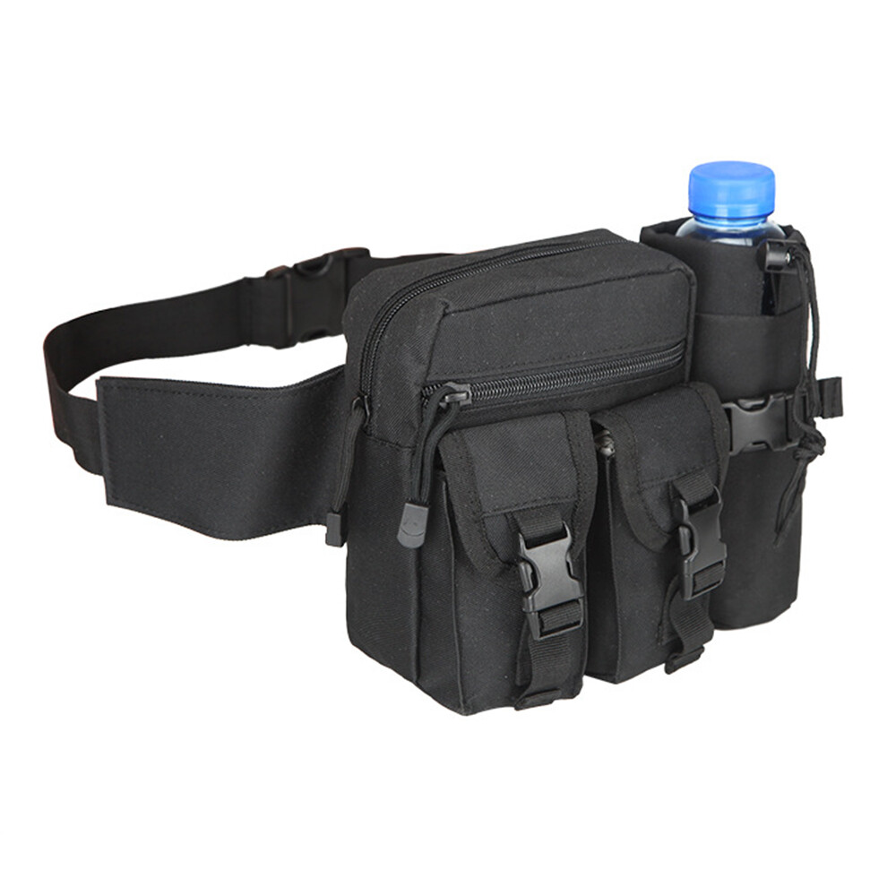 Tactical Waist Bag With Detachable Water Bottle Holder Pocket Bag Travel Bag