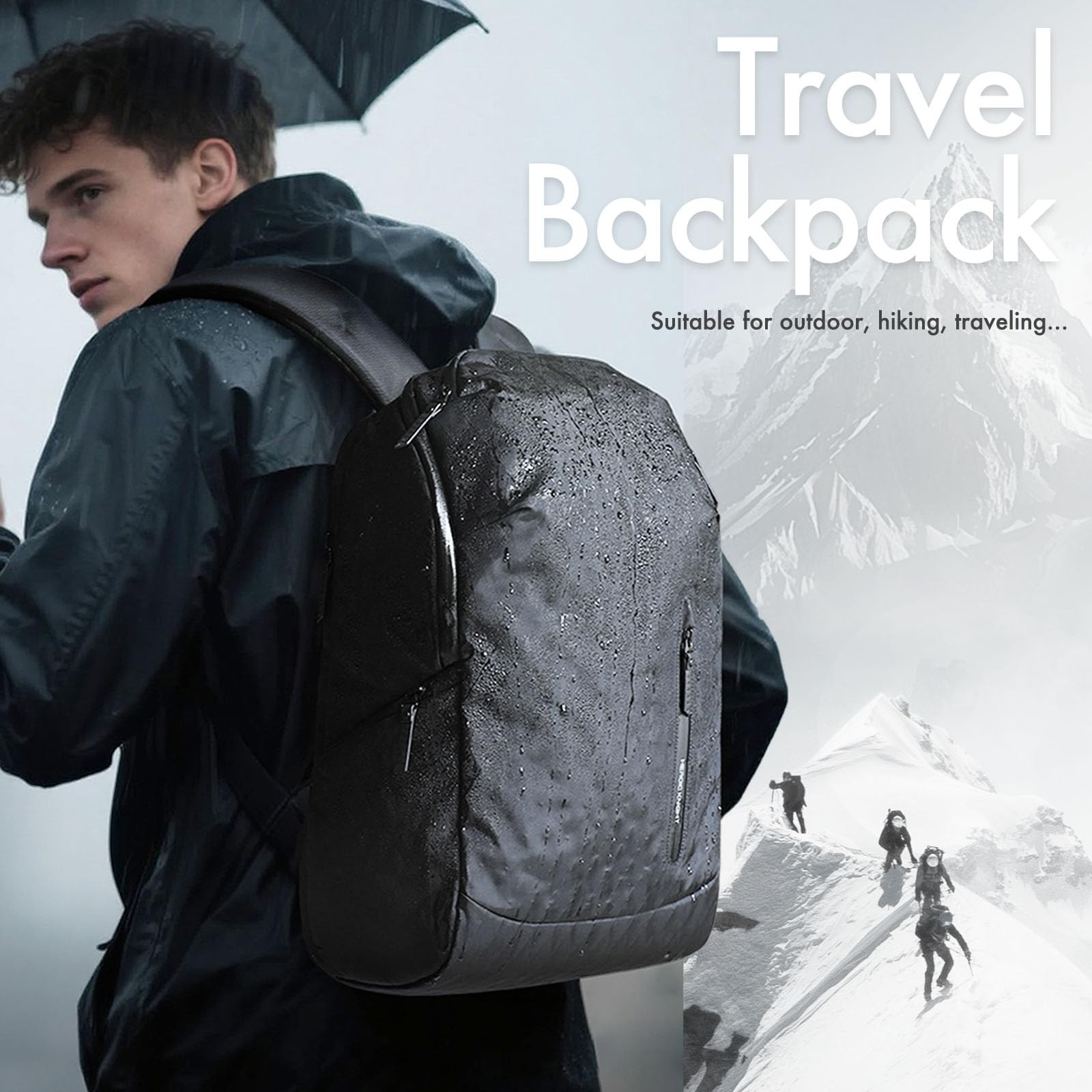 hk Waterproof Travel Backpack for Men – Lightweight 30L Laptop Backpack with …