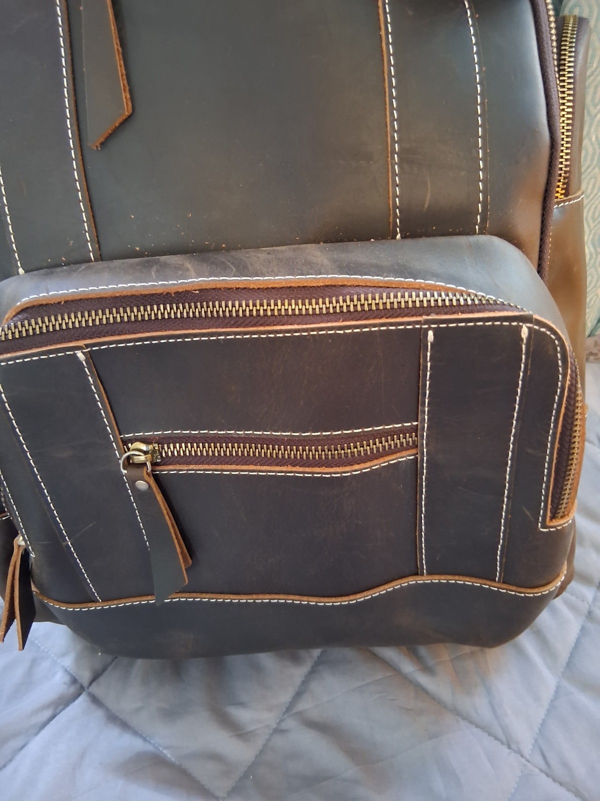 Leather Backpack Men’s Womens Unisex, Laptop, Travel, New With Tags