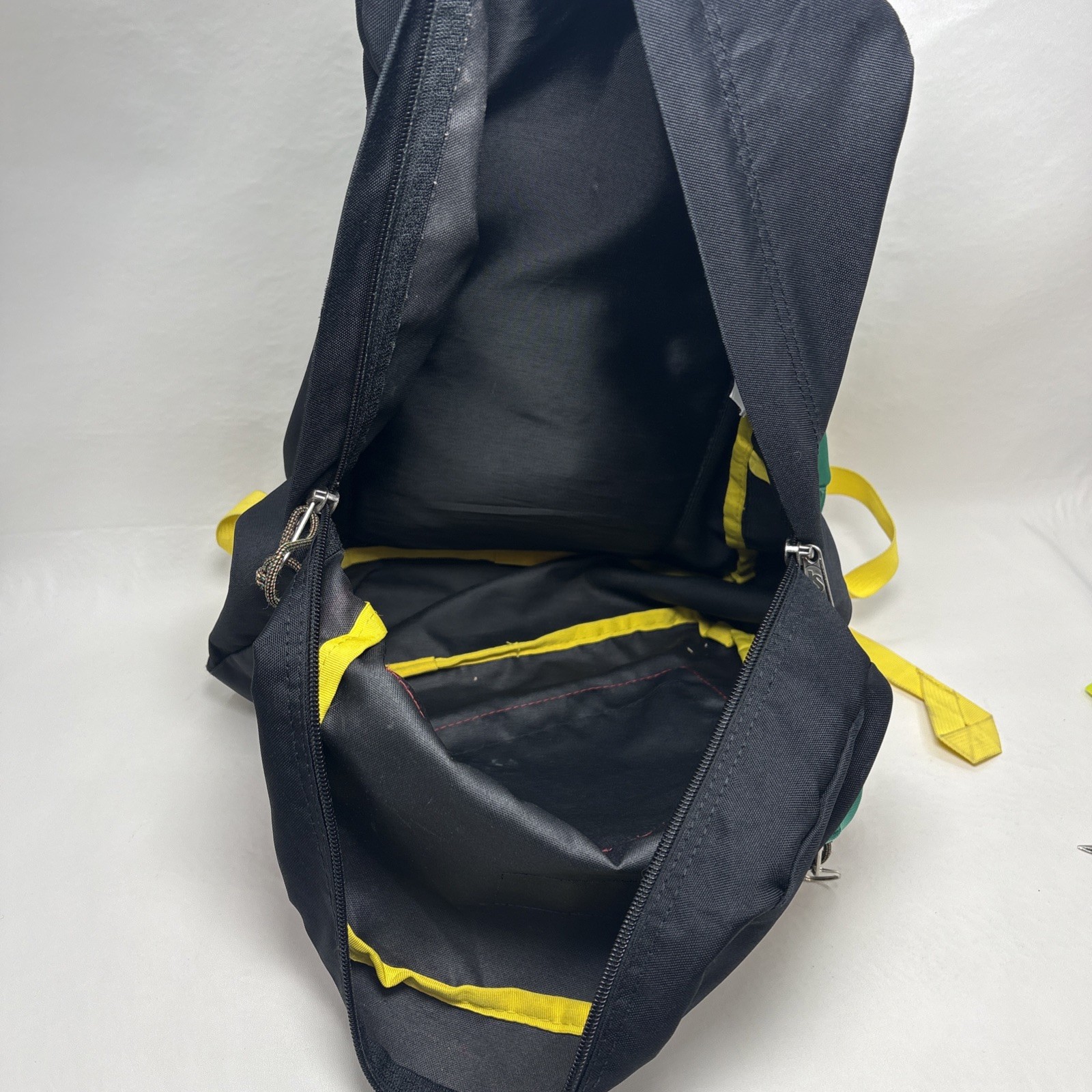 Rare Jansport Classic Superbreak Black Nylon Canvas Backpack School Gym Rasta