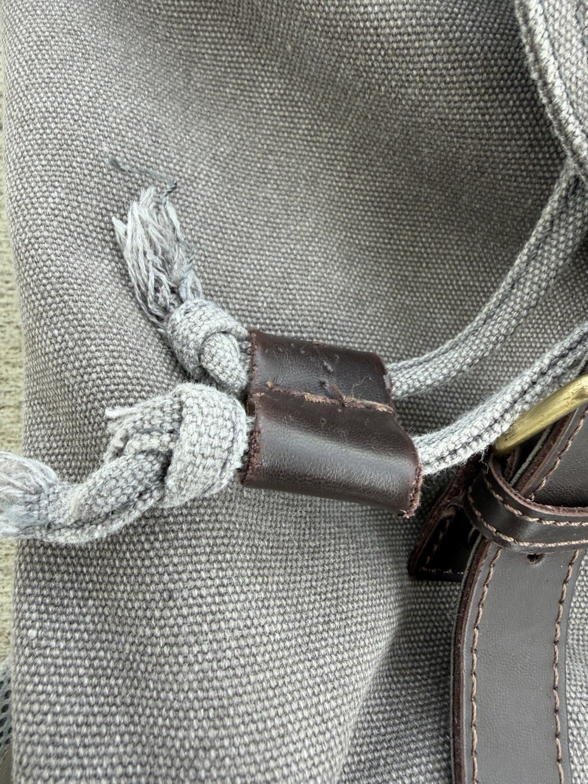 KAUKKO Men’s Gray Canvas Backpack Travel Hiking Camping Rucksack Laptop Bag