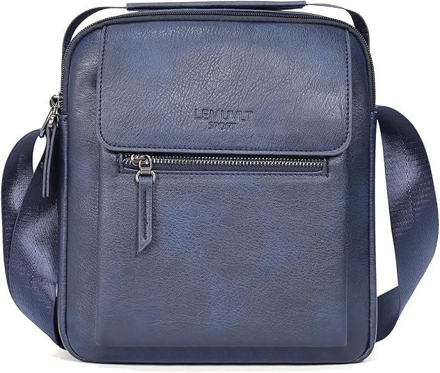 Medium Crossbody Bag for Men Shoulder Satchel Leather Messenger Gift Bag