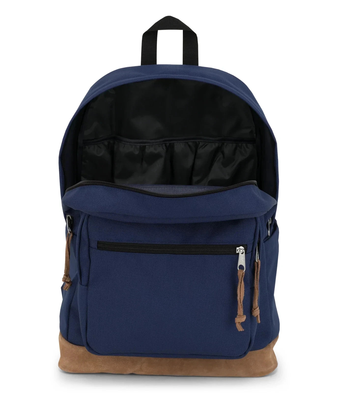 Jansport Right Pack backpack Suede leather bottom 17.5″ x 12.5″ x 5.5″ Navy New