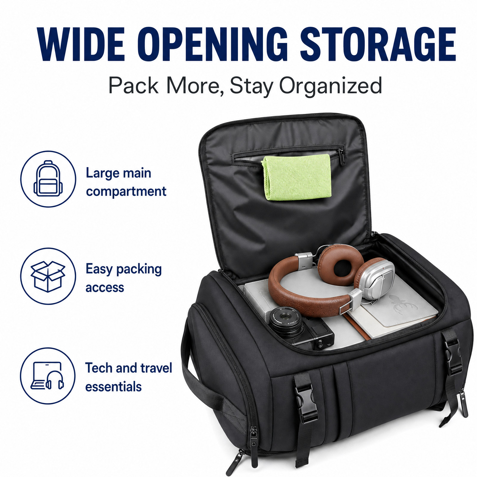Large 55L Laptop Backpack 17in Travel Flight Approved Gym Duffel Weekender Bag