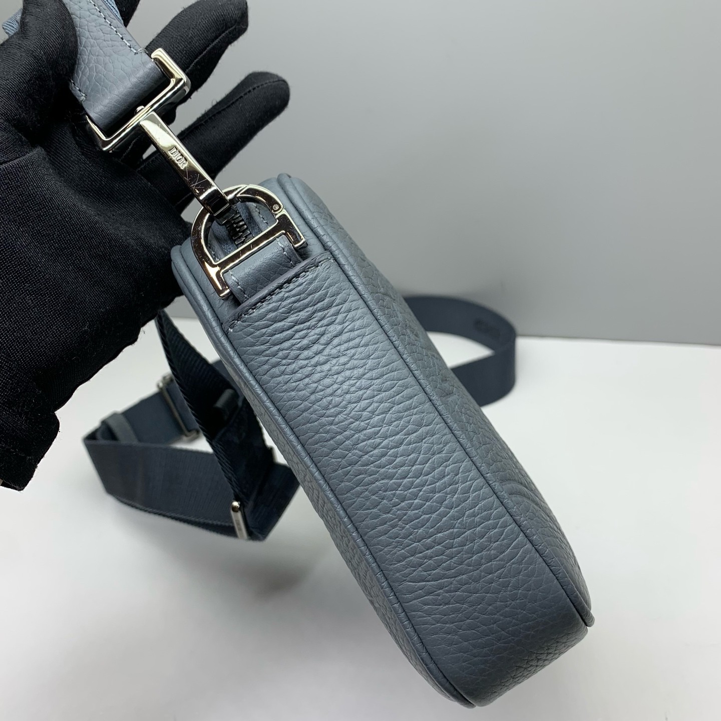 Dior Pre-Owned Authentic Crossbody Bag Dark Grey Free Shipping 23x16x6cm