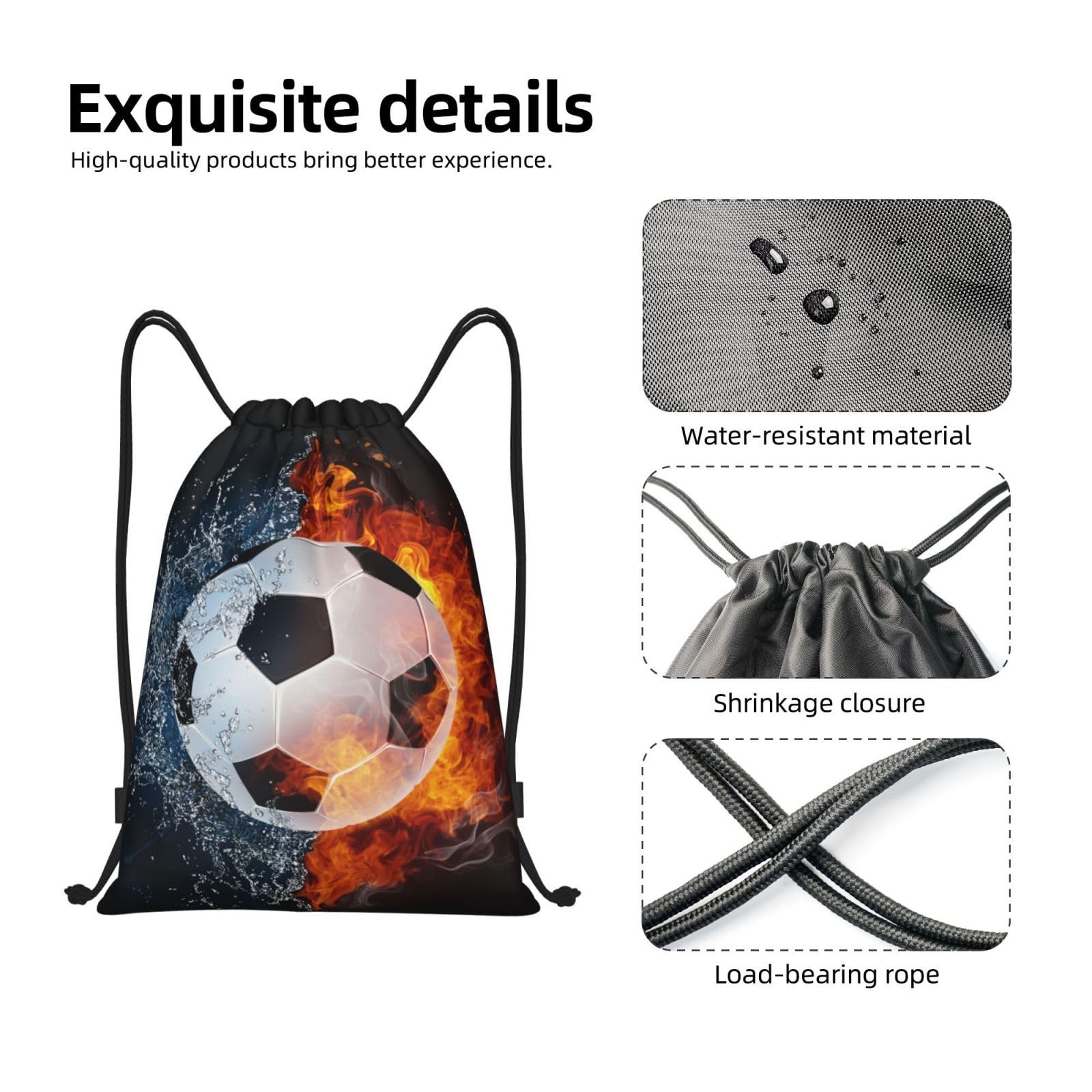 Kids Soccer Drawstring Bags for Boys Girls, Sports-Themed Drawstring Backpack…