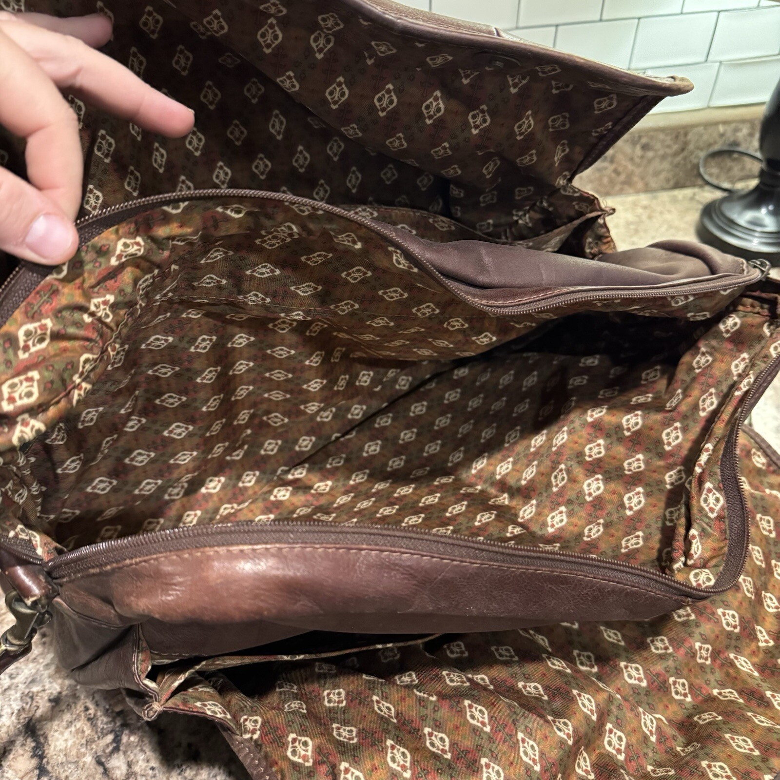 PM4 Manufacturas Quintero Colombia Brown Genuine Leather Laptop Messenger Bag