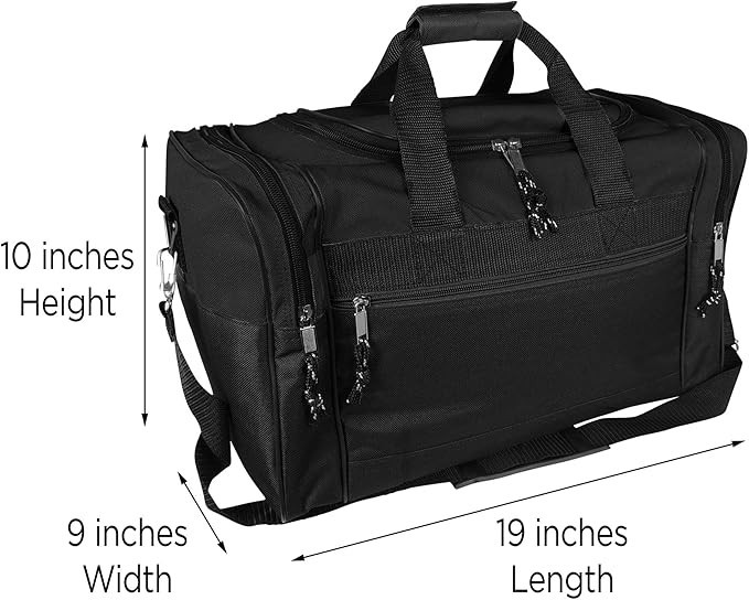 Brand New DALIX Duffle Bag Duffel Bag Large in Black Gym Bag 17″