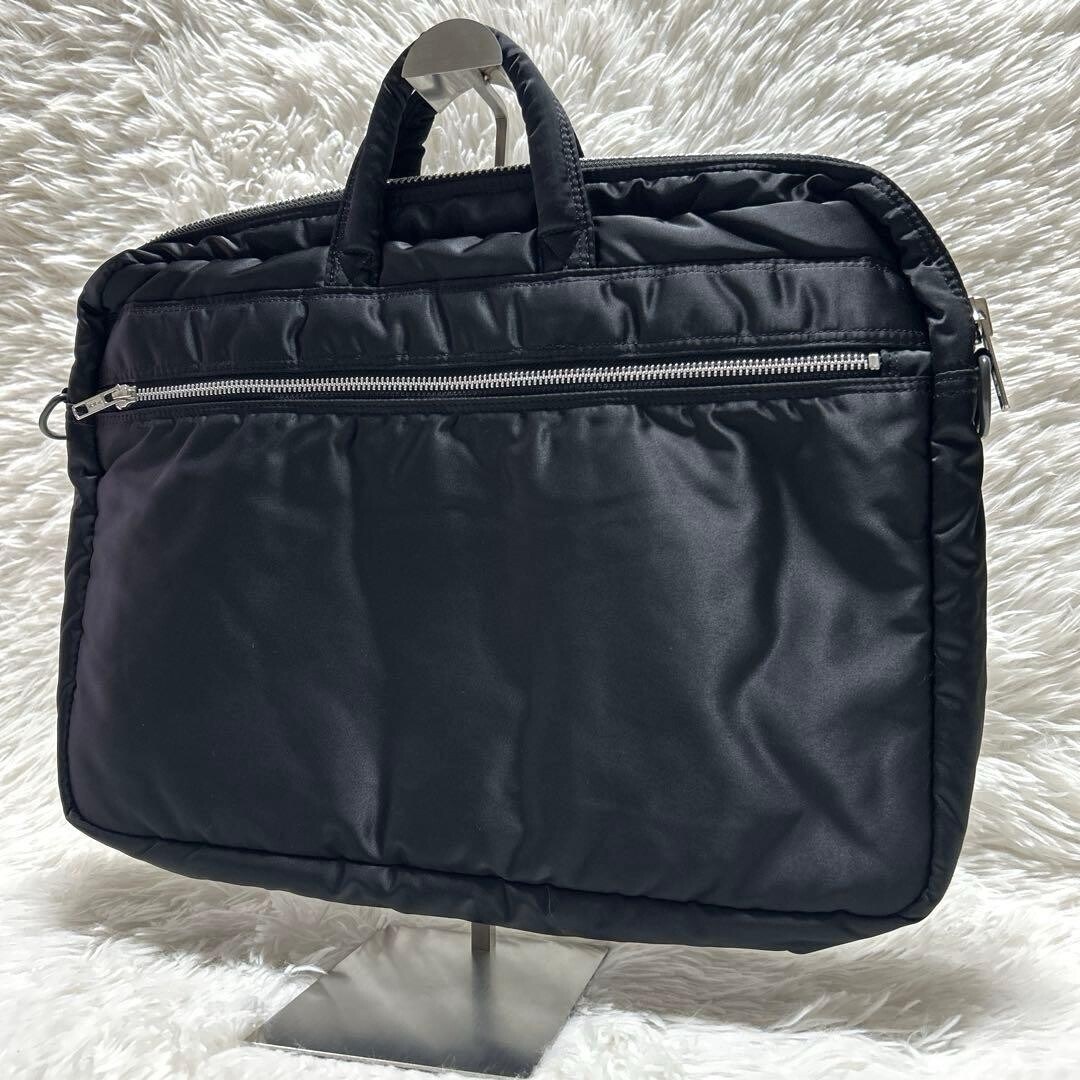 Porter Tanker 2Way Briefcase Black Nylon Business Bag A4 Japan Made 39cm 2 Zip