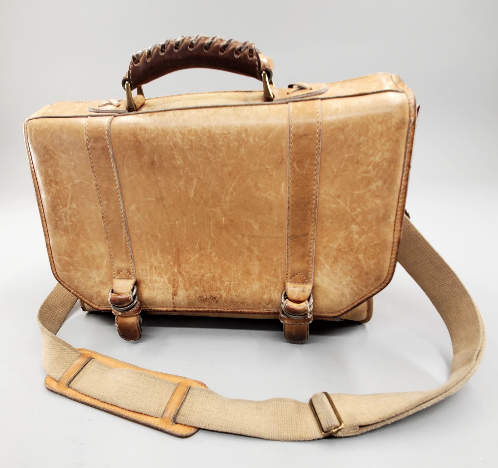 Vintage Rawlings Baseball Glove Leather Numbered Briefcase Messenger Bag RARE