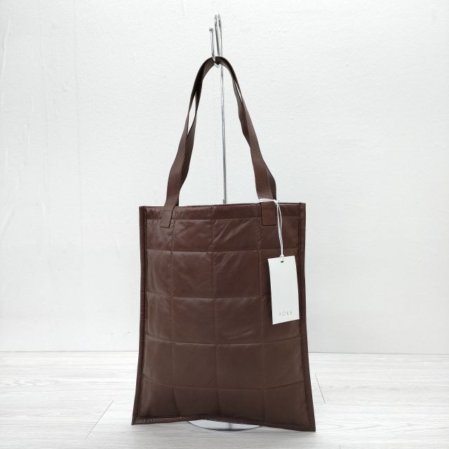 YOKE 22AW new goods QUILTED LEATHER TOTE BAG sheepskin Tote Bag Brown 3-0523G◎