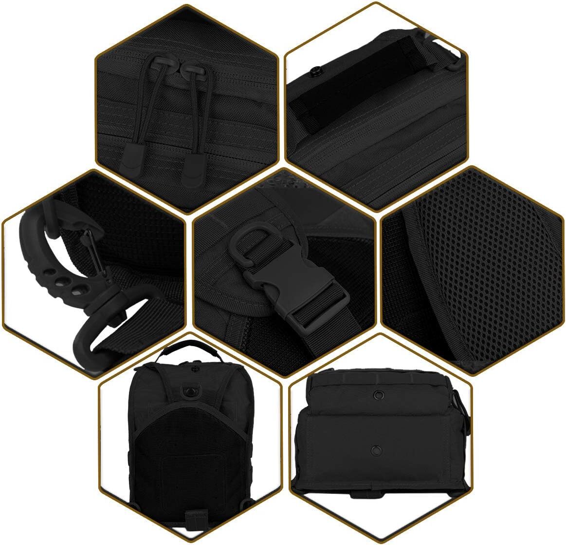 Tactical Sling Bag Backpack Military Shoulder Sling Pack Molle EDC Crossbody Bag