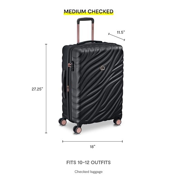 Delsey Alexis Lightweight Luggage, 4-Wheel Spinners Hardshell Suitcase, 25 In U4