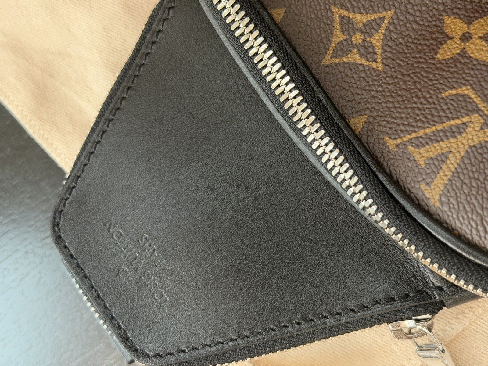 Louis Vuitton Monogram Macassar Avenue Sling Bag Brown/Black Zip, Adjustable
