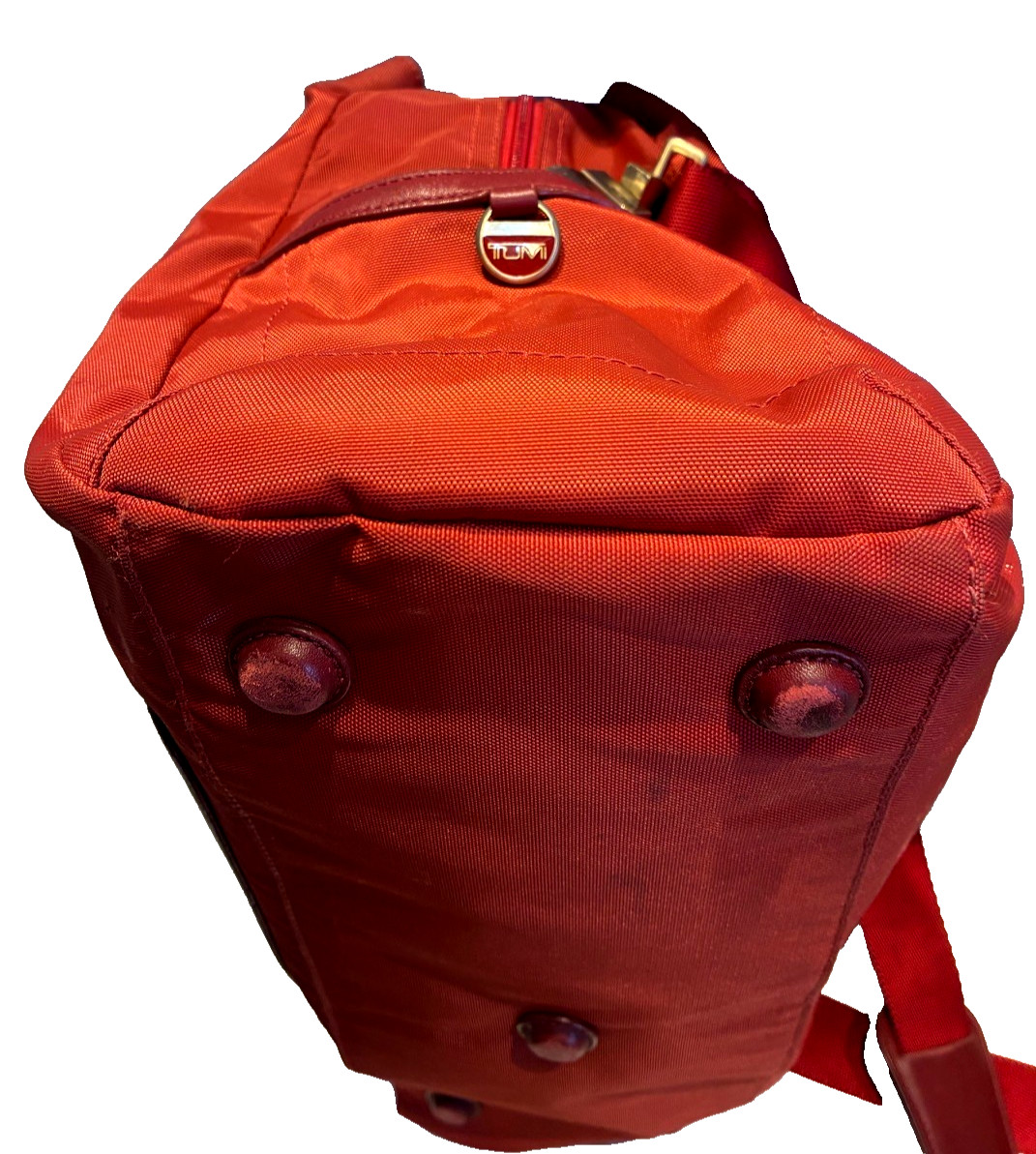 TUMI RED Nylon & Leather Carry On, Tote, Overnight, Cabin Duffle, ID 463