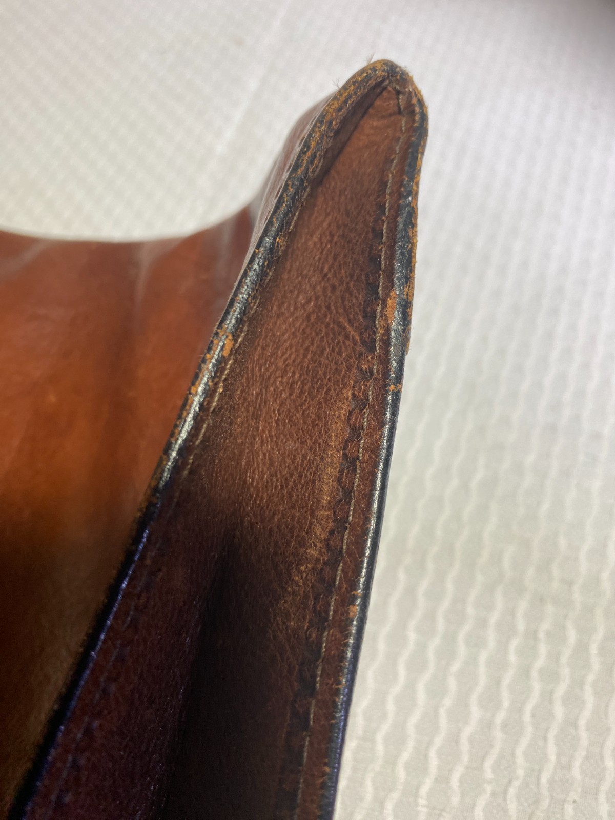 Cole Haan Brown Leather Portfolio Briefcase Document Bag Organizer Snap Closure