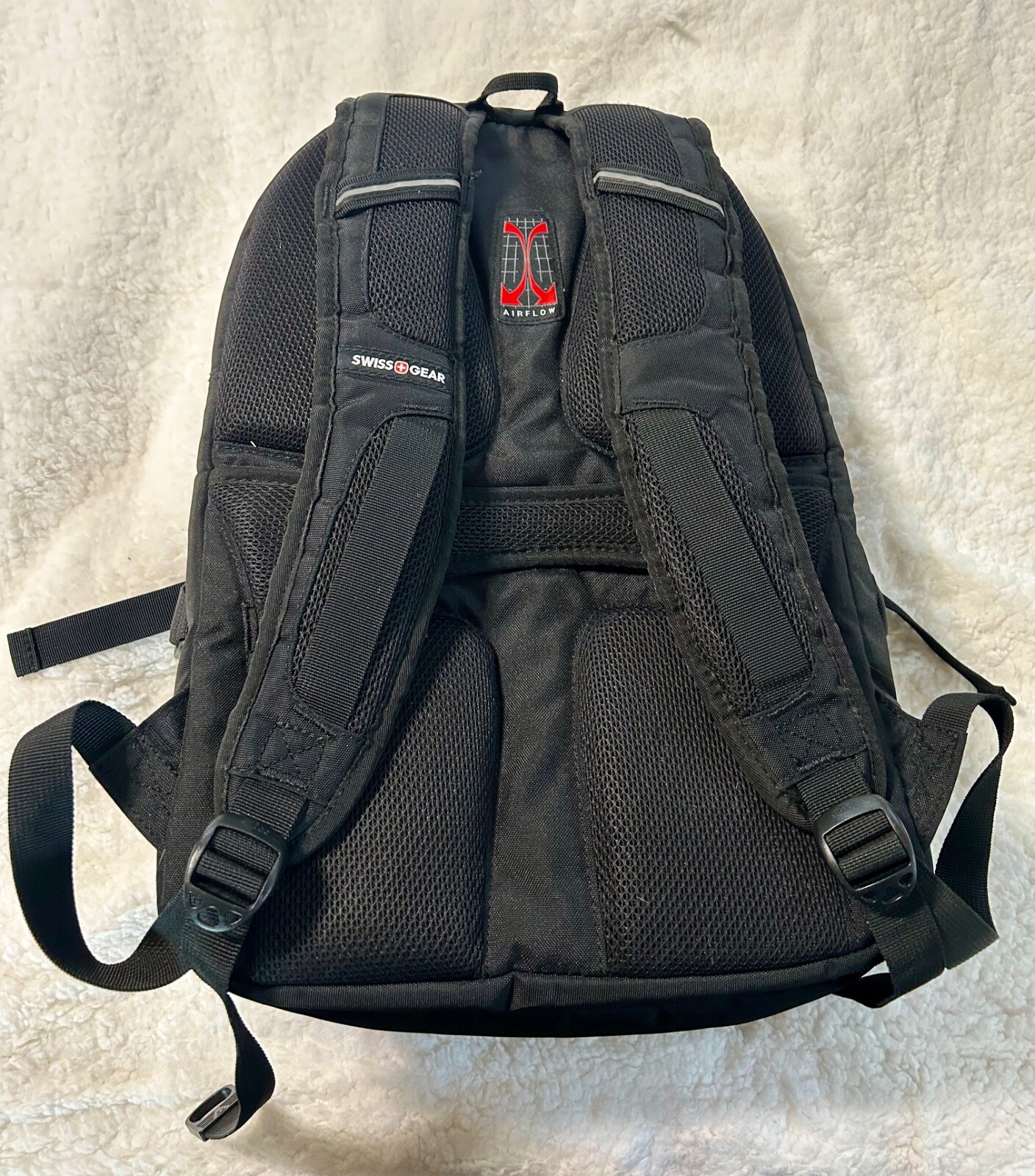 Swiss Gear Airflow ScanSmart Backpack Black Travel Laptop Bag EUC