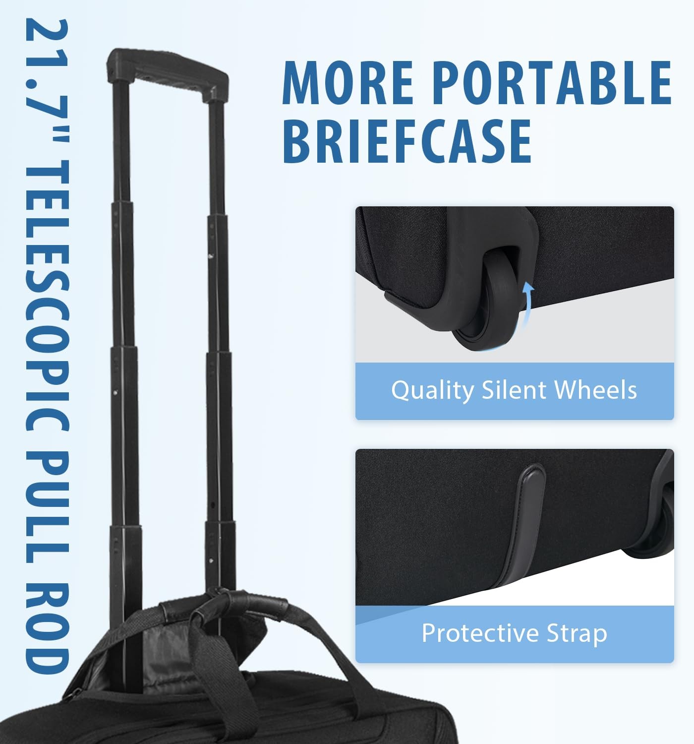17.3 Inch Rolling Laptop Bag, Heavy-Duty Waterproof Rolling Computer Bag with…