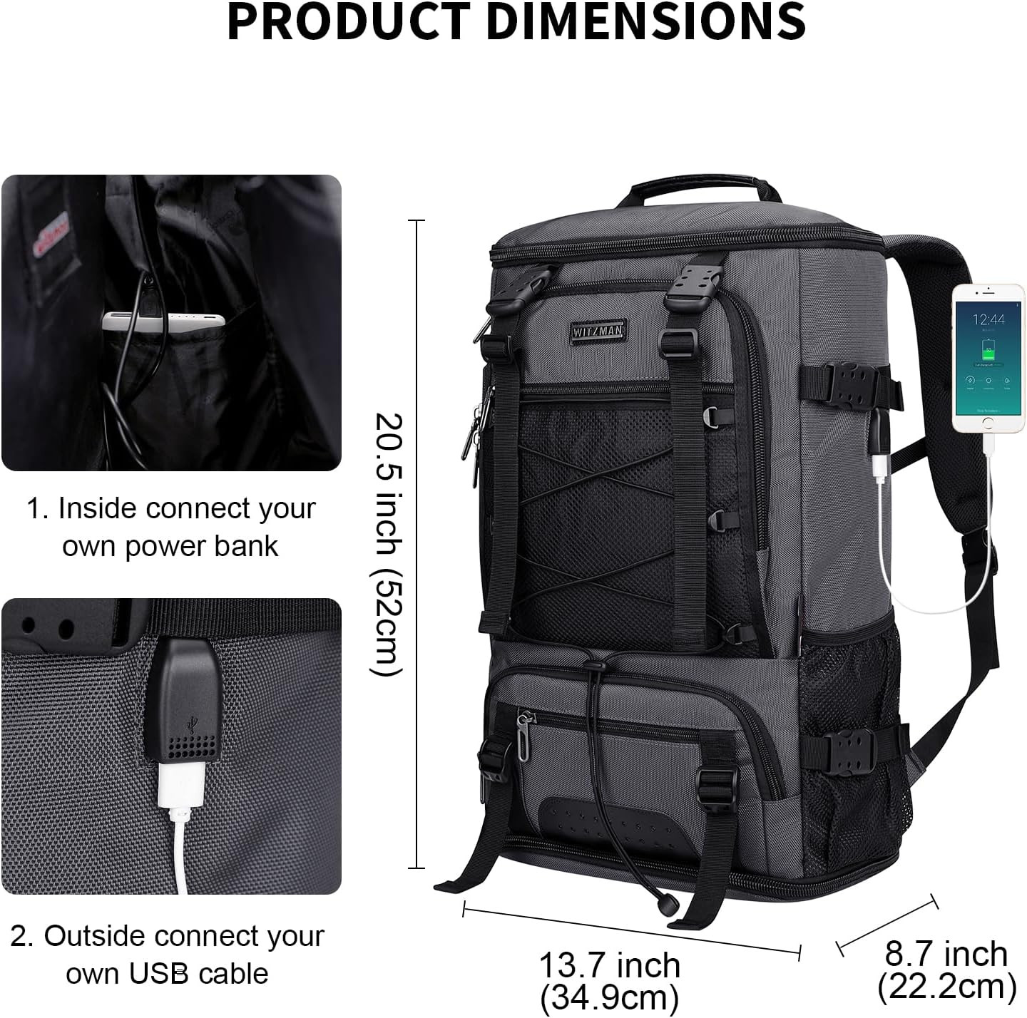 Versatile Men’s Travel Backpack with Shoe Compartment & 17″ Laptop Fit