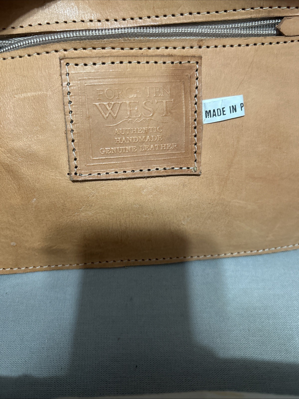 Force Ten West Genuine Leather Bag Authentic Hand stamped Design Handmade