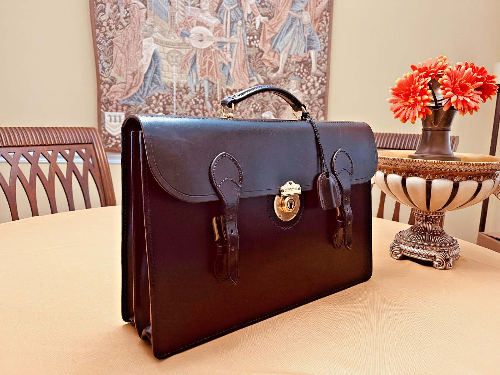 GLENROYAL Dark Brown Bridle Leather Briefcase / Portfolio / Satchel – SCOTLAND